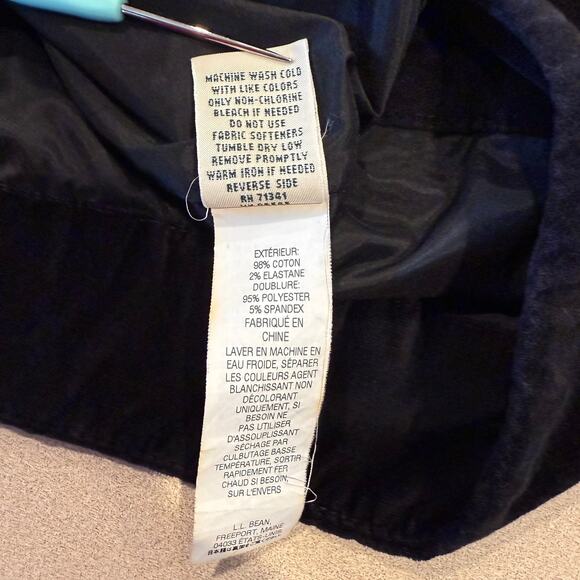 L.L.Bean Black Velvet Mini Skirt Women's Size 16 Cotton Spandex - Picture 6 of 9